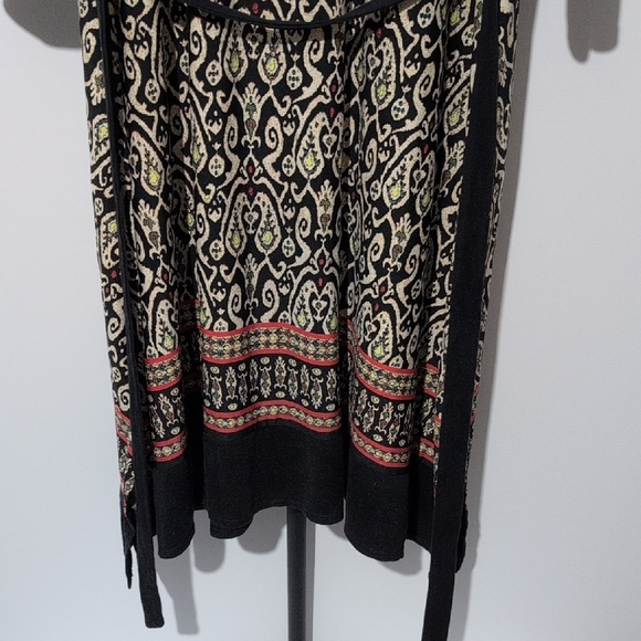 Robbie Bee Metallic Gold & Black Patterned Mini Dress with Belt - Size M - Picture 4 of 8